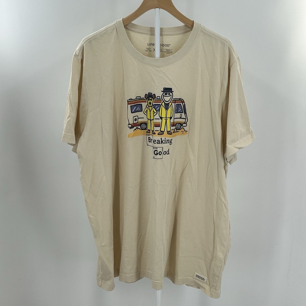 Life is Good Breaking Bad Parody Graphic Tee XXXL Tan Hazmat RV Funny Shirt